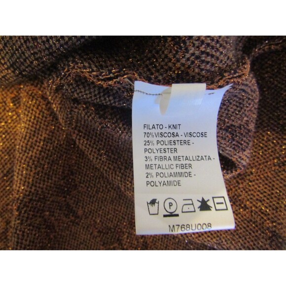 DX Collection Pantsuit Retro Sweater Top Flare Pants Metallic Made In Italy M - Picture 9 of 10